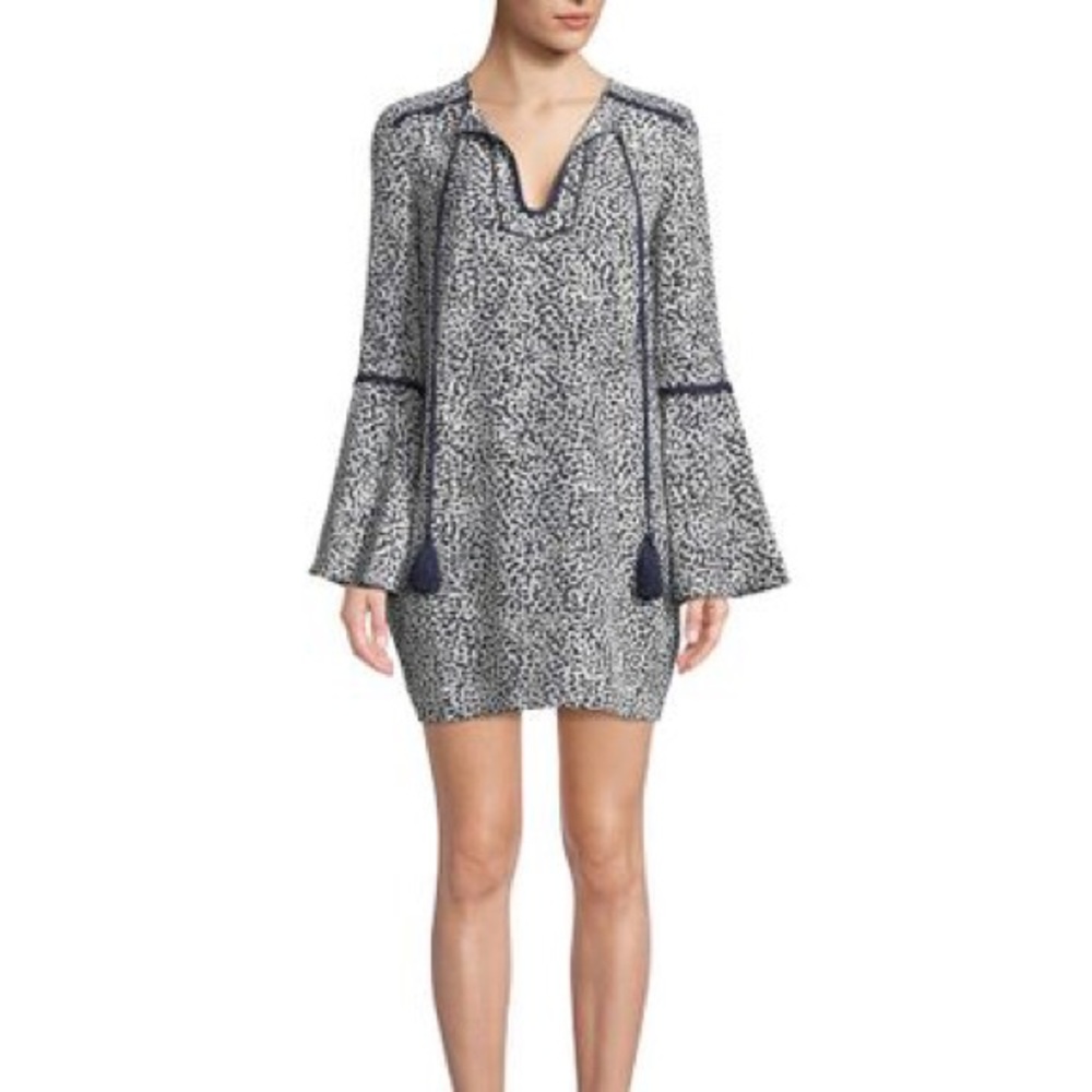 Likely Confetti Adair Mini Dress Blue Sz XS long sleeve new with tags